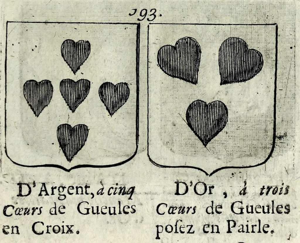 An illustration from Le blason de France, ou, Notes curieuses sur l'edit concernant la police des armoiries, 1697, leaf 357