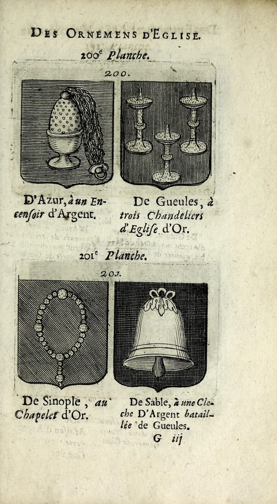 An illustration from Le blason de France, ou, Notes curieuses sur l'edit concernant la police des armoiries, 1697, leaf 361