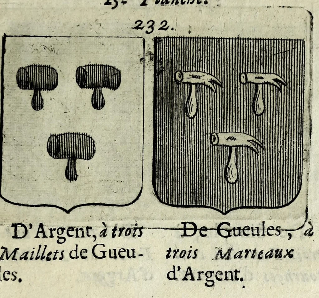 An illustration from Le blason de France, ou, Notes curieuses sur l'edit concernant la police des armoiries, 1697, leaf 377