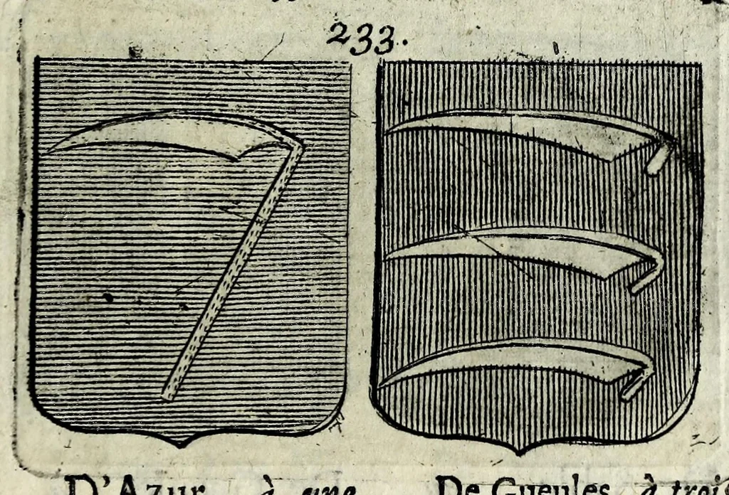 An illustration from Le blason de France, ou, Notes curieuses sur l'edit concernant la police des armoiries, 1697, leaf 377