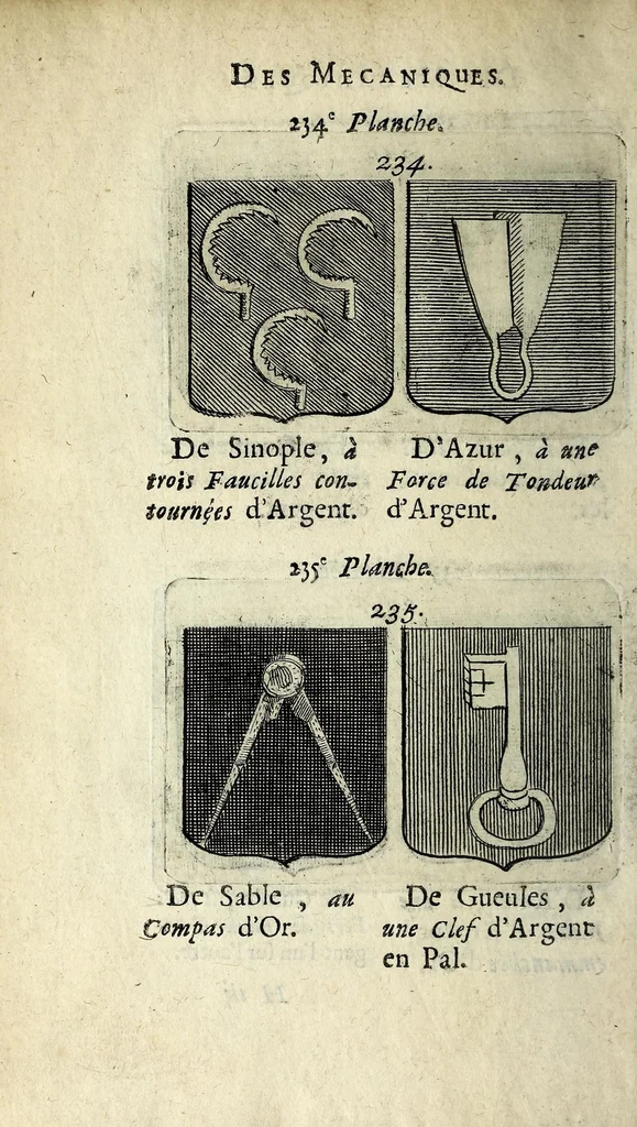 An illustration from Le blason de France, ou, Notes curieuses sur l'edit concernant la police des armoiries, 1697, leaf 378