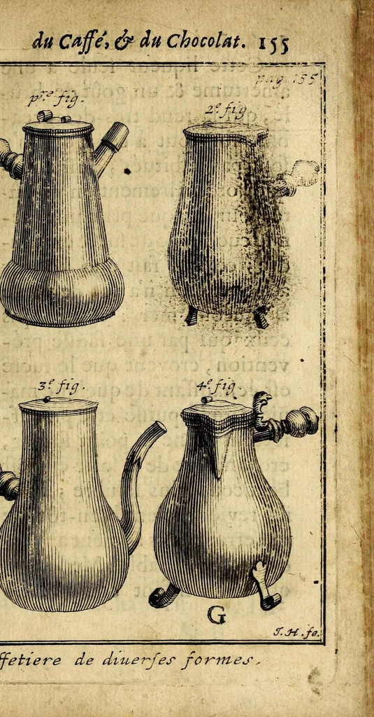 An illustration from Le bon usage du thé, du caffé et du chocolat pour la preservation & pour la guerison des maladies., 1687, leaf 173