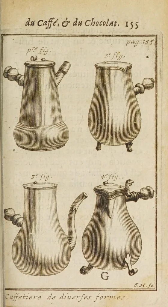 An illustration from Le bon usage du thé, du caffé et du chocolat pour la preservation & pour la guerison des maladies, 1687, leaf 173