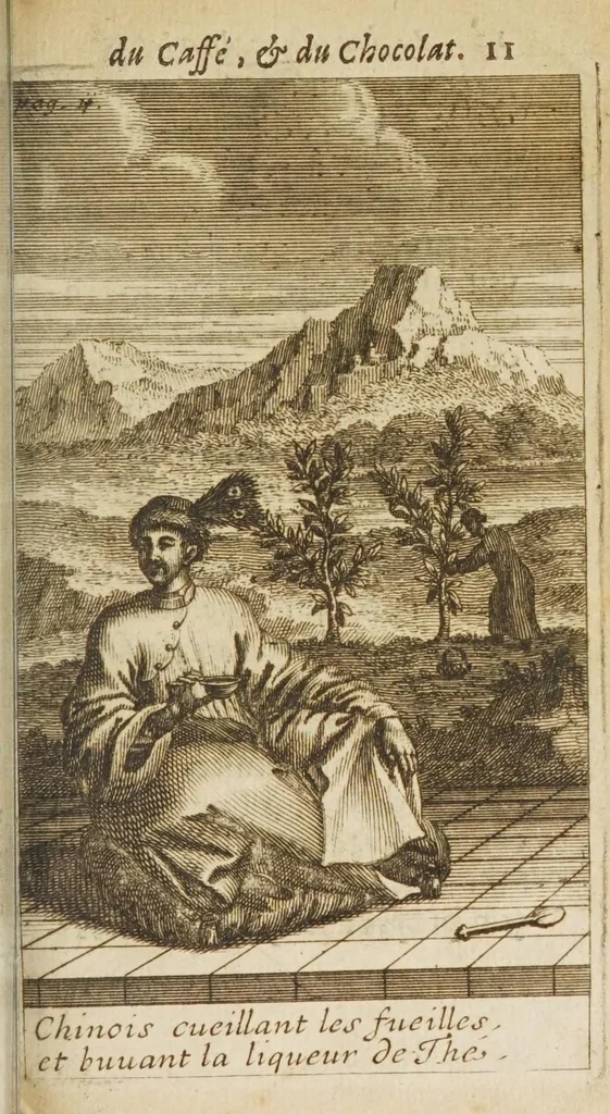 An illustration from Le bon usage du thé, du caffé et du chocolat pour la preservation & pour la guerison des maladies, 1687, leaf 39