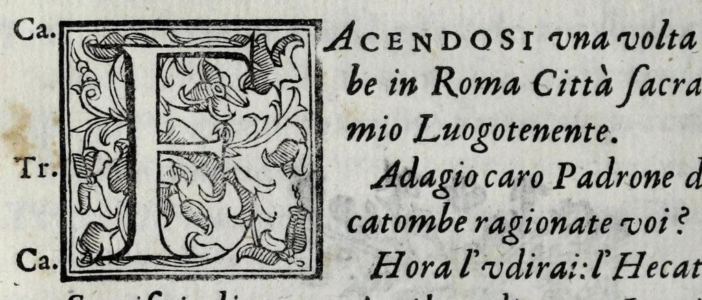 An illustration from Le bravvre del Capitano Spauento : divise in molti ragionamenti in forma di dialogo, 1607, leaf 390