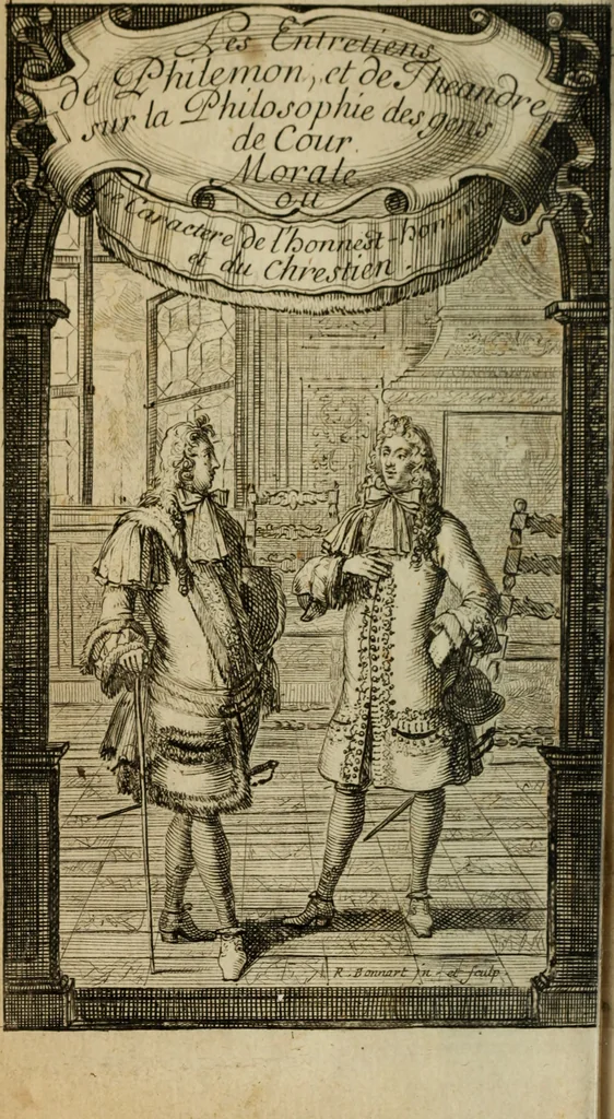 An illustration from Le caractère de l'honneste-homme : morale Dédié au roy, par M. l'abbé de Gérard, 1688, leaf 5