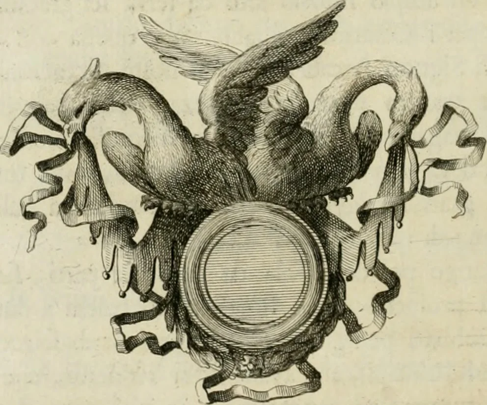 An illustration from L'eccellenza delle tre nobili, e belle arti, pittura, scultura, e architettura : dimostrata nel Campidoglio dall'insigne Accademia di San Luca, nella quale doveva risiedere come principe il sig. cav. Cammillo Rusconi ed in sua mancanza risiederono il sig. cav. Ant. Valerj, ed il sig. Gio. Paolo Melchiori, consiglieri l'anno M.DCCXXVIII .., 1729, leaf 19