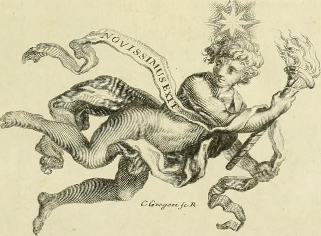 An illustration from L'eccellenza delle tre nobili, e belle arti, pittura, scultura, e architettura : dimostrata nel Campidoglio dall'insigne Accademia di San Luca, nella quale doveva risiedere come principe il sig. cav. Cammillo Rusconi ed in sua mancanza risiederono il sig. cav. Ant. Valerj, ed il sig. Gio. Paolo Melchiori, consiglieri l'anno M.DCCXXVIII .., 1729, leaf 4