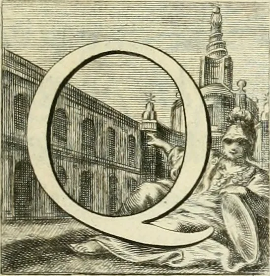 An illustration from L'eccellenza delle tre nobili, e belle arti, pittura, scultura, e architettura : dimostrata nel Campidoglio dall'insigne Accademia di San Luca, nella quale doveva risiedere come principe il sig. cav. Cammillo Rusconi ed in sua mancanza risiederono il sig. cav. Ant. Valerj, ed il sig. Gio. Paolo Melchiori, consiglieri l'anno M.DCCXXVIII .., 1729, leaf 6