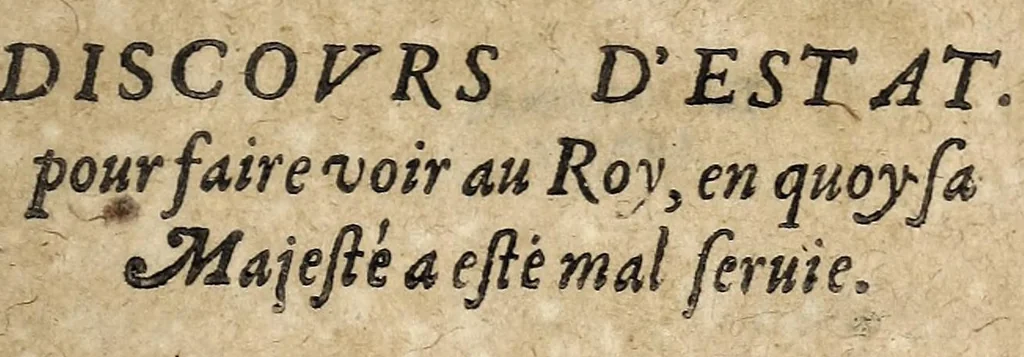 An illustration from Le Cenceur discours d'estat pour faire voire au Roy : enquoy Sa Maiesté a esté mal servie., 1615, leaf 9