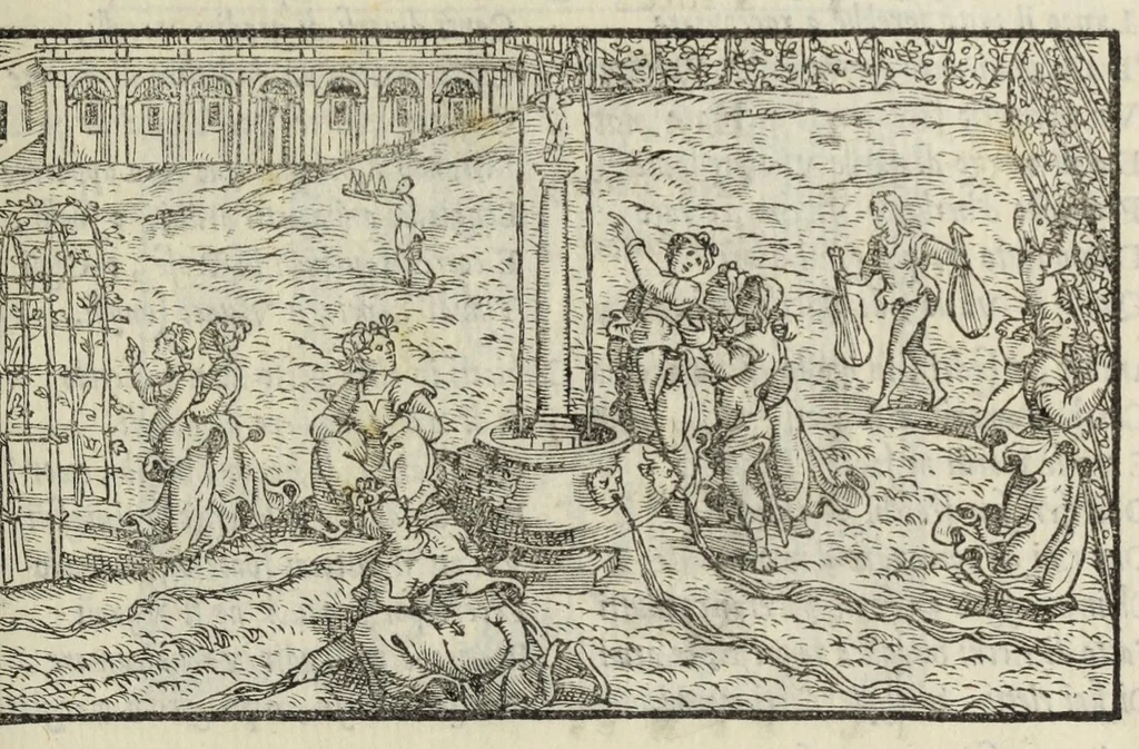 An illustration from Le cento novelle da messer Vincenzo Brugiantino, dette in ottava rima, 1554, leaf 133