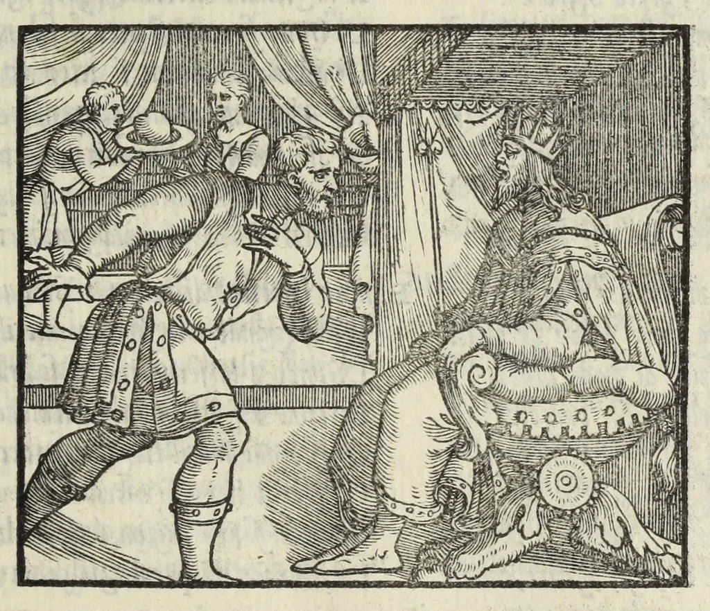 An illustration from Le cento novelle da messer Vincenzo Brugiantino, dette in ottava rima, 1554, leaf 199