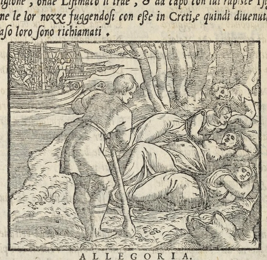 An illustration from Le cento novelle da messer Vincenzo Brugiantino, dette in ottava rima, 1554, leaf 252