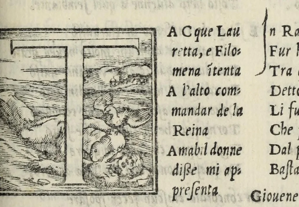 An illustration from Le cento novelle da messer Vincenzo Brugiantino, dette in ottava rima, 1554, leaf 287