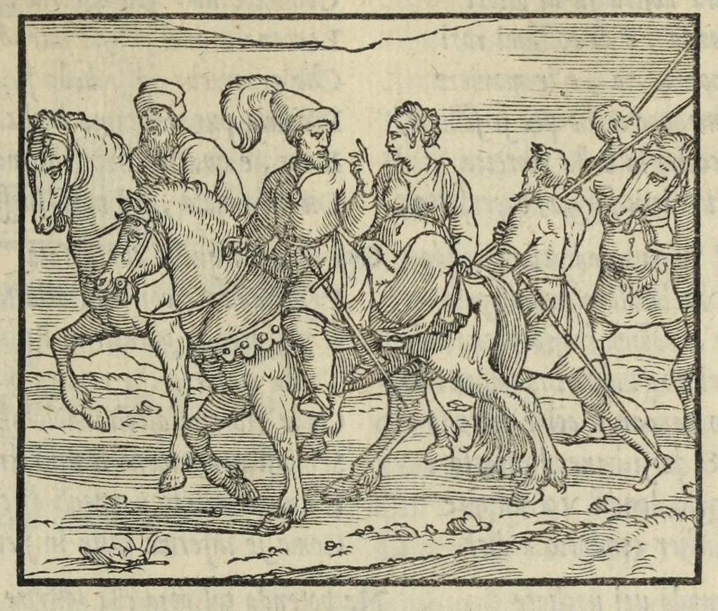 An illustration from Le cento novelle da messer Vincenzo Brugiantino, dette in ottava rima, 1554, leaf 307
