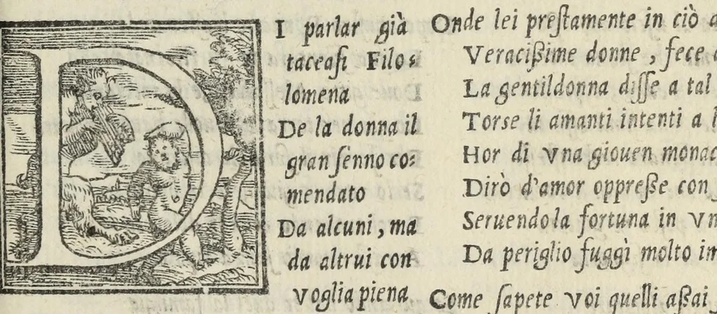 An illustration from Le cento novelle da messer Vincenzo Brugiantino, dette in ottava rima, 1554, leaf 461