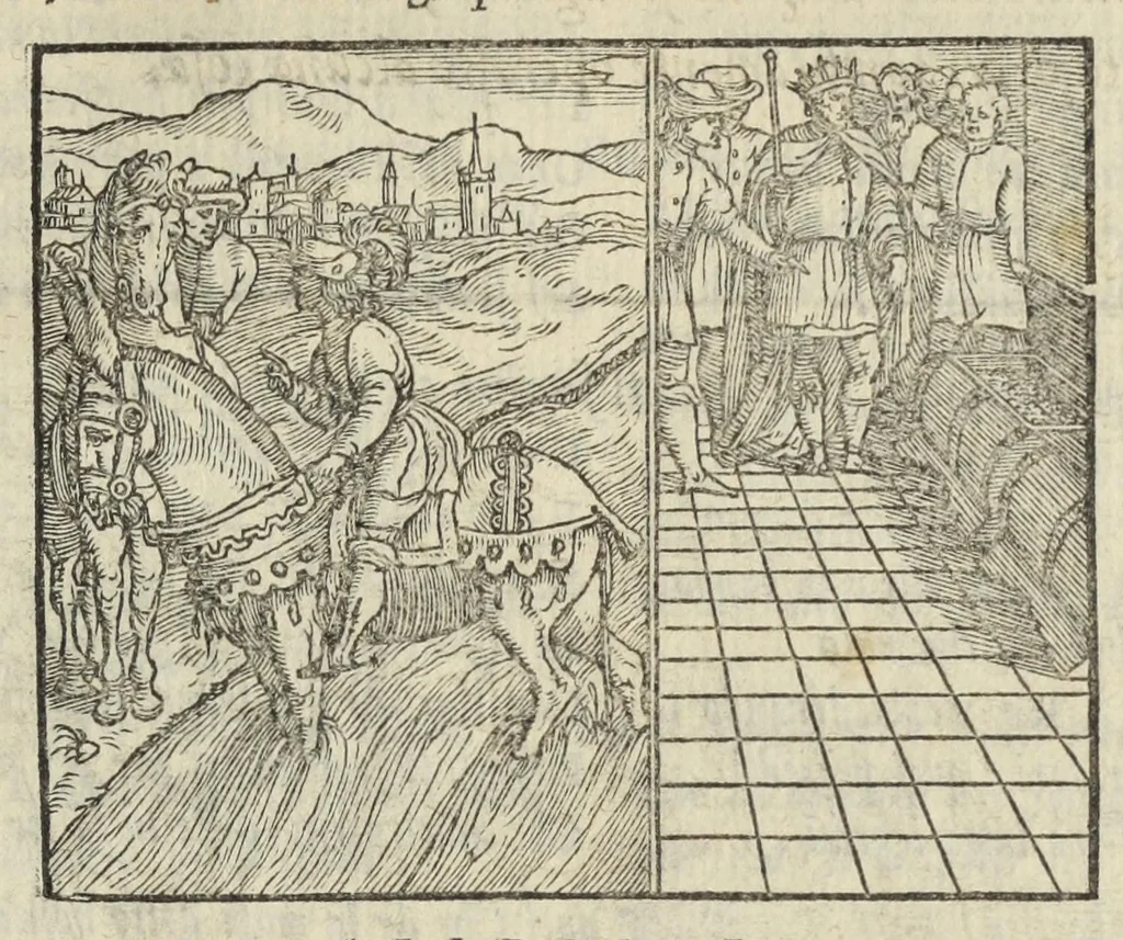 An illustration from Le cento novelle da messer Vincenzo Brugiantino, dette in ottava rima, 1554, leaf 497