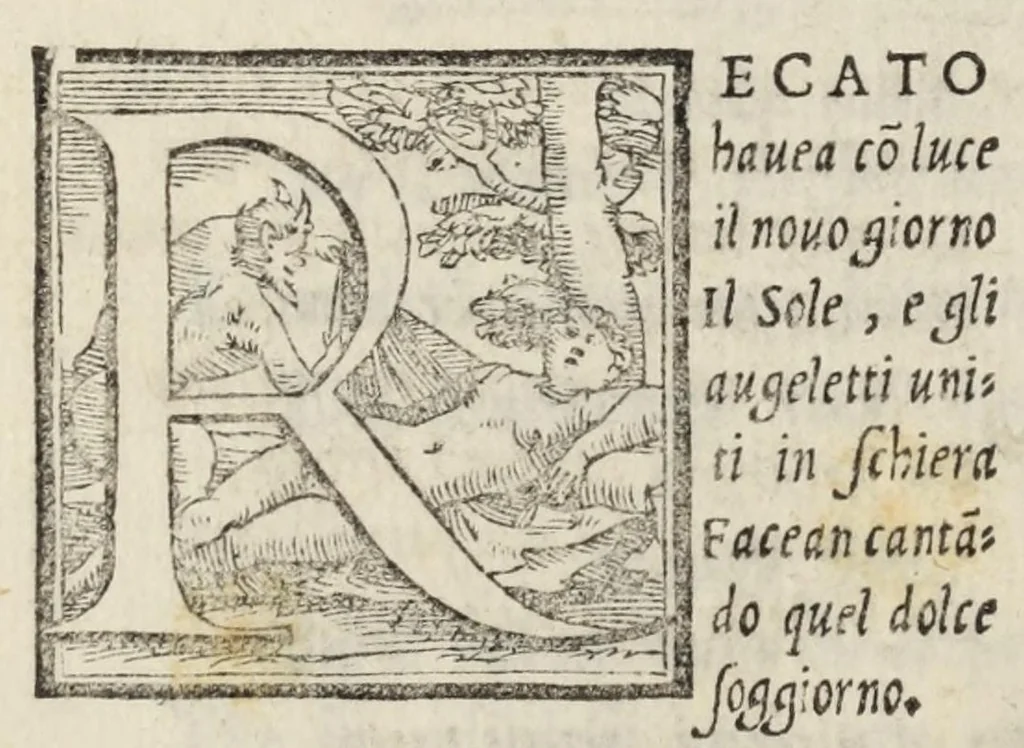 An illustration from Le cento novelle da messer Vincenzo Brugiantino, dette in ottava rima, 1554, leaf 56