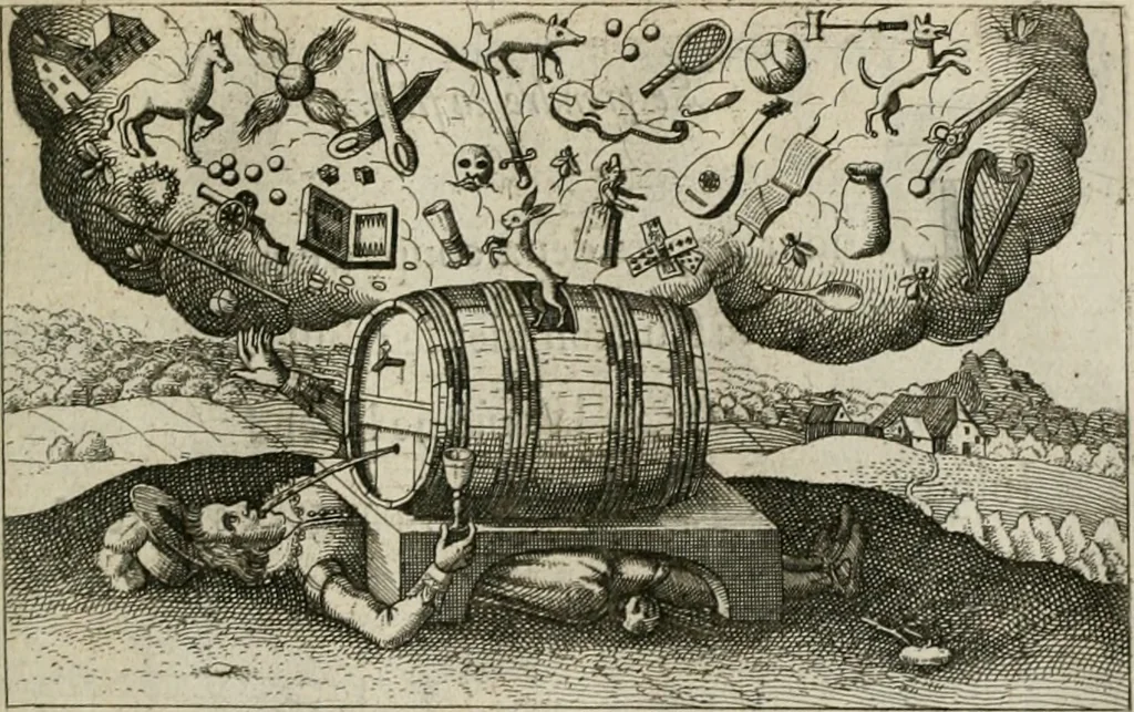 An illustration from Le Centre de l'amour : decouvert soubs divers emblesmes galans et facetieux, 1680, leaf 114