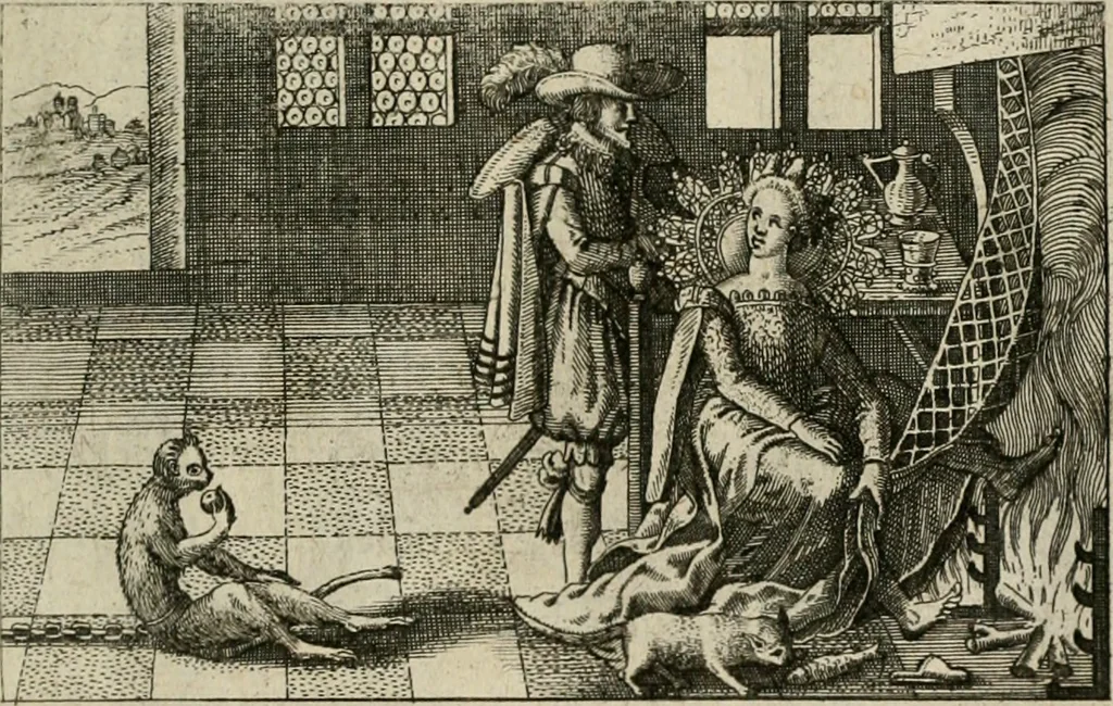 An illustration from Le Centre de l'amour : decouvert soubs divers emblesmes galans et facetieux, 1680, leaf 116