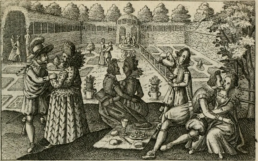 An illustration from Le Centre de l'amour : decouvert soubs divers emblesmes galans et facetieux, 1680, leaf 118