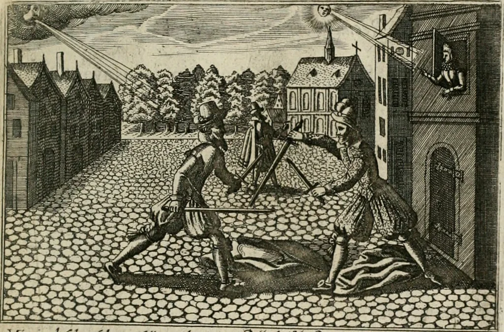 An illustration from Le Centre de l'amour : decouvert soubs divers emblesmes galans et facetieux, 1680, leaf 120