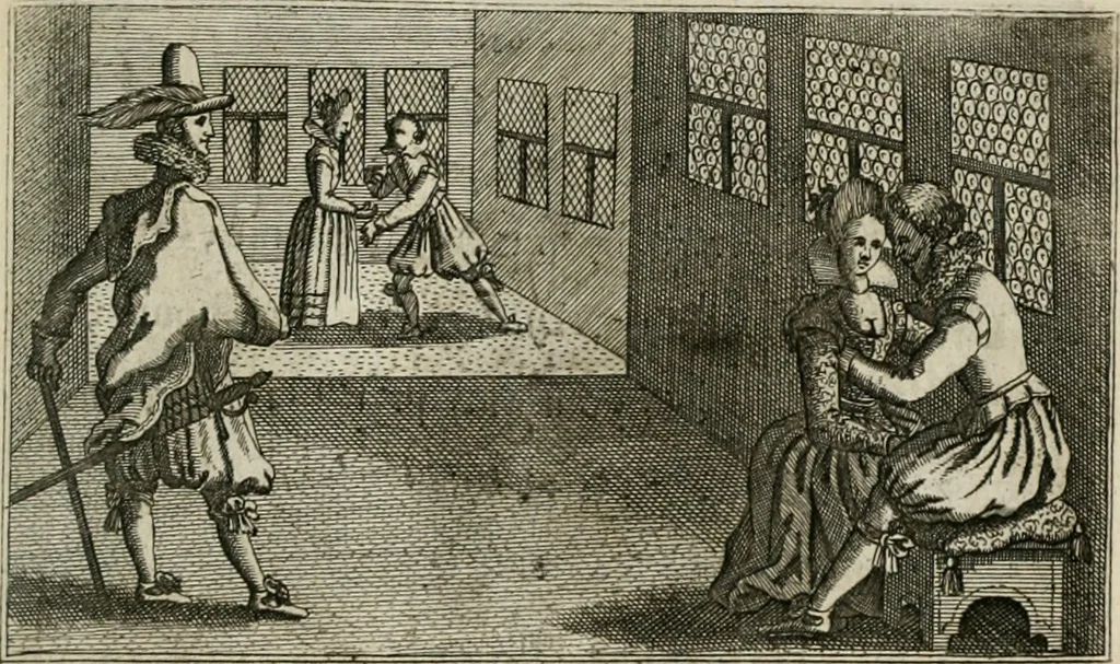 An illustration from Le Centre de l'amour : decouvert soubs divers emblesmes galans et facetieux, 1680, leaf 132