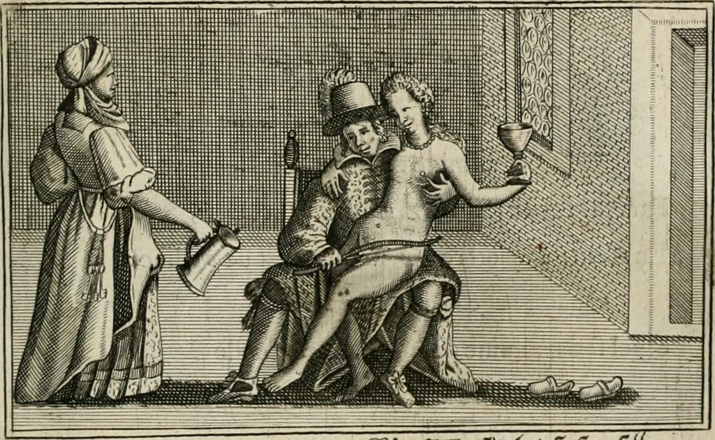 An illustration from Le Centre de l'amour : decouvert soubs divers emblesmes galans et facetieux, 1680, leaf 140