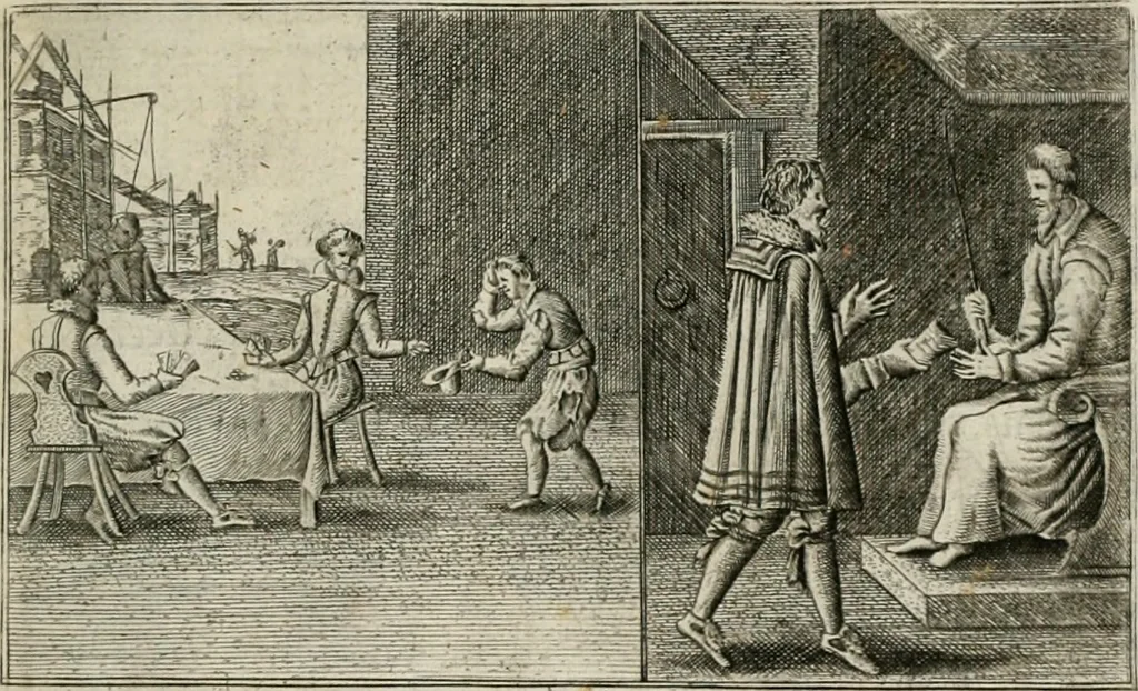An illustration from Le Centre de l'amour : decouvert soubs divers emblesmes galans et facetieux, 1680, leaf 144