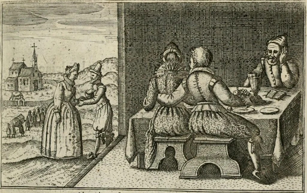 An illustration from Le Centre de l'amour : decouvert soubs divers emblesmes galans et facetieux, 1680, leaf 146