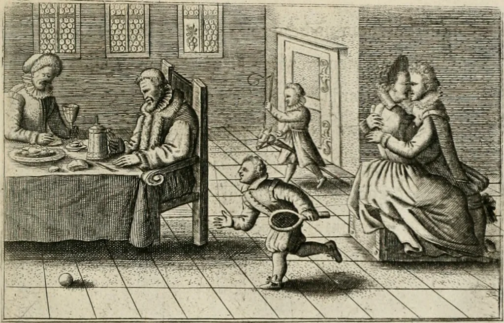 An illustration from Le Centre de l'amour : decouvert soubs divers emblesmes galans et facetieux, 1680, leaf 16