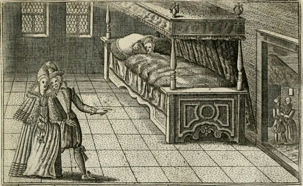 An illustration from Le Centre de l'amour : decouvert soubs divers emblesmes galans et facetieux, 1680, leaf 164