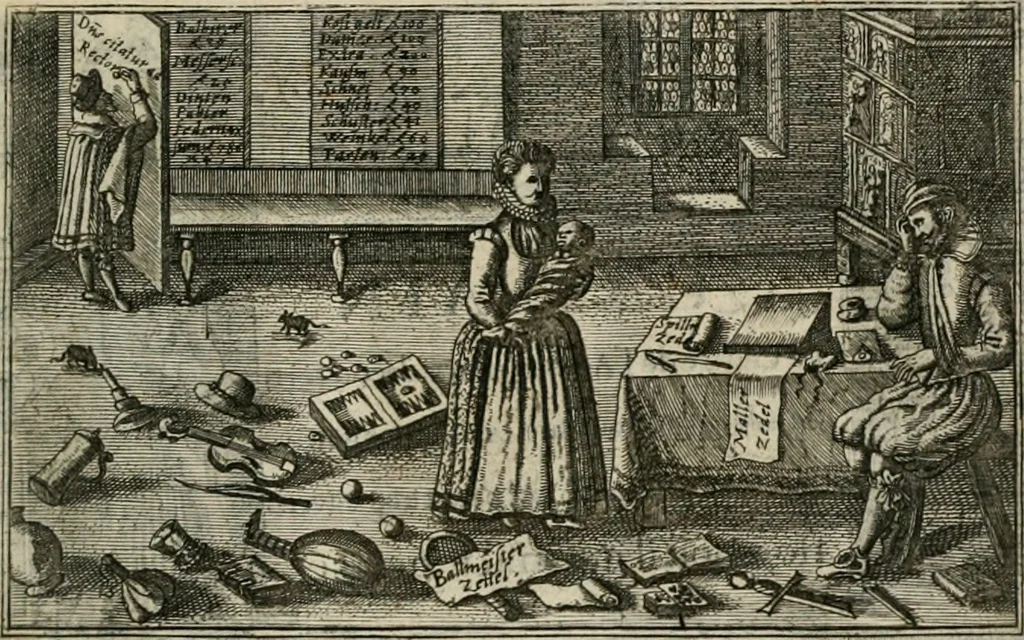 An illustration from Le Centre de l'amour : decouvert soubs divers emblesmes galans et facetieux, 1680, leaf 198