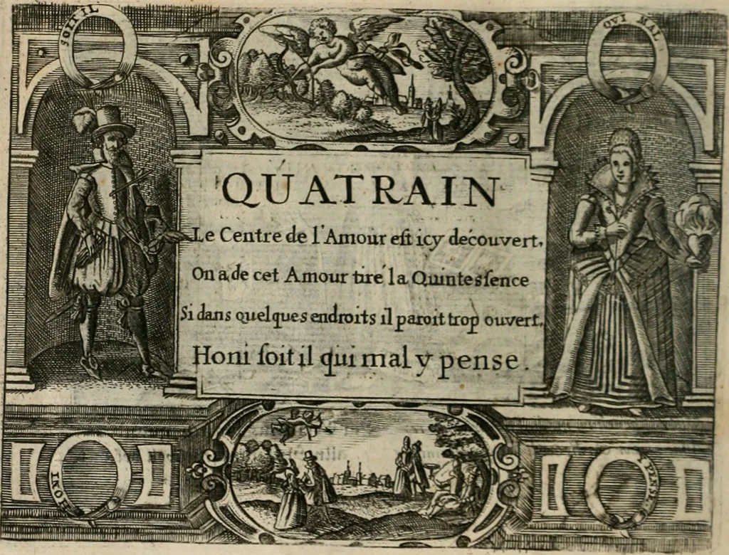 An illustration from Le Centre de l'amour : decouvert soubs divers emblesmes galans et facetieux, 1680, leaf 199