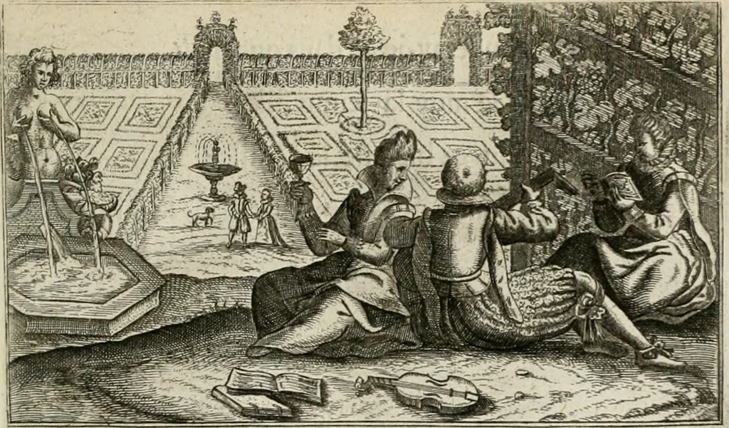 An illustration from Le Centre de l'amour : decouvert soubs divers emblesmes galans et facetieux, 1680, leaf 22