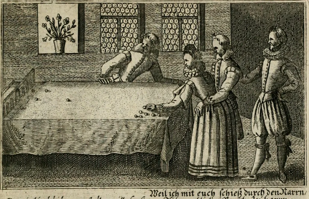 An illustration from Le Centre de l'amour : decouvert soubs divers emblesmes galans et facetieux, 1680, leaf 28