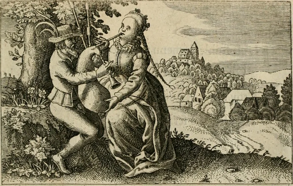 An illustration from Le Centre de l'amour : decouvert soubs divers emblesmes galans et facetieux, 1680, leaf 54