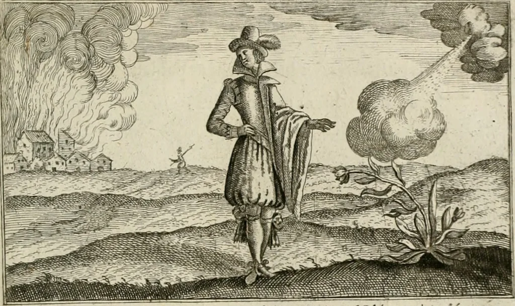 An illustration from Le Centre de l'amour : decouvert soubs divers emblesmes galans et facetieux, 1680, leaf 60