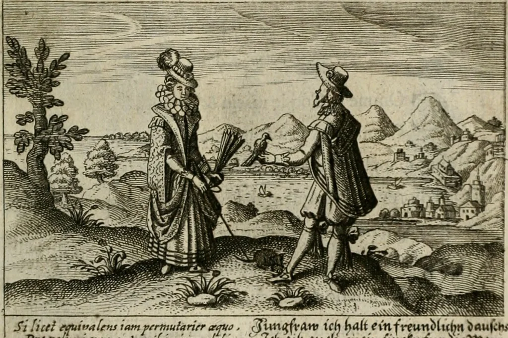 An illustration from Le Centre de l'amour : decouvert soubs divers emblesmes galans et facetieux, 1680, leaf 70