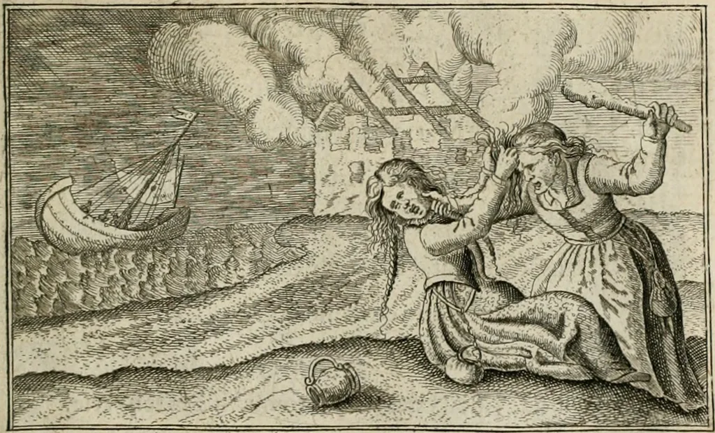An illustration from Le Centre de l'amour : decouvert soubs divers emblesmes galans et facetieux, 1680, leaf 96