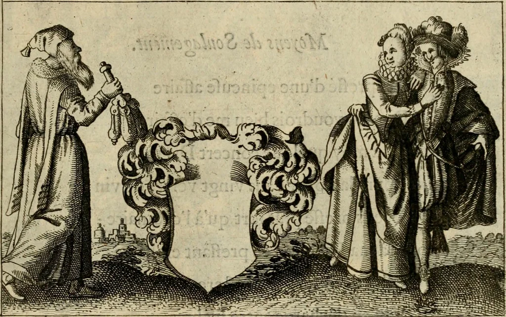 An illustration from Le centre de l'amour : decouvert soubs divers emblesmes galans et facetieux, 1687, leaf 112