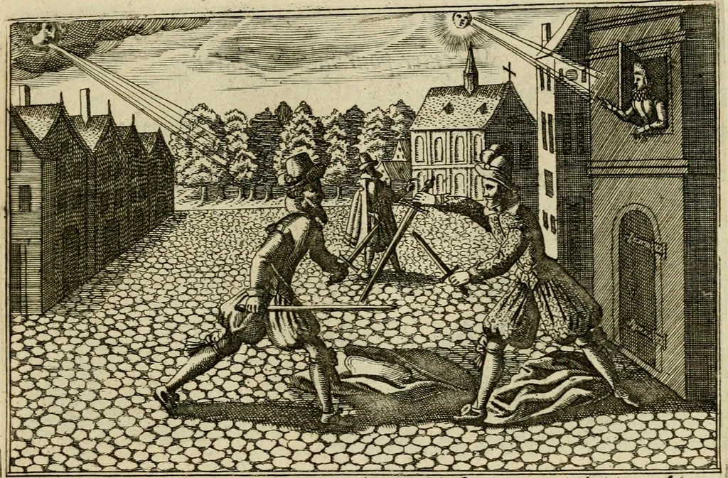 An illustration from Le centre de l'amour : decouvert soubs divers emblesmes galans et facetieux, 1687, leaf 124