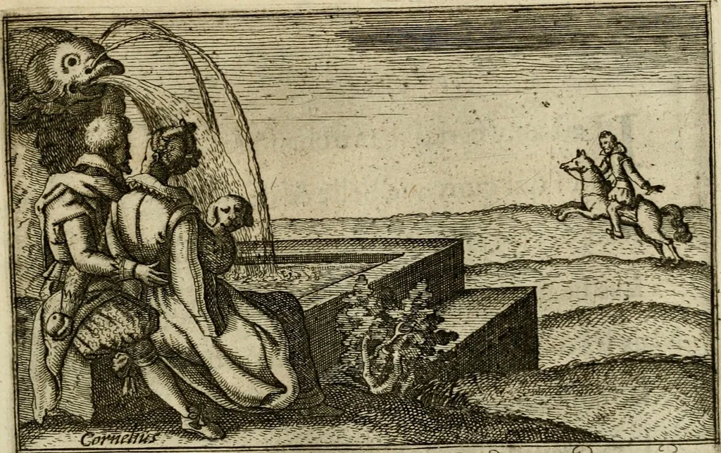 An illustration from Le centre de l'amour : decouvert soubs divers emblesmes galans et facetieux, 1687, leaf 152