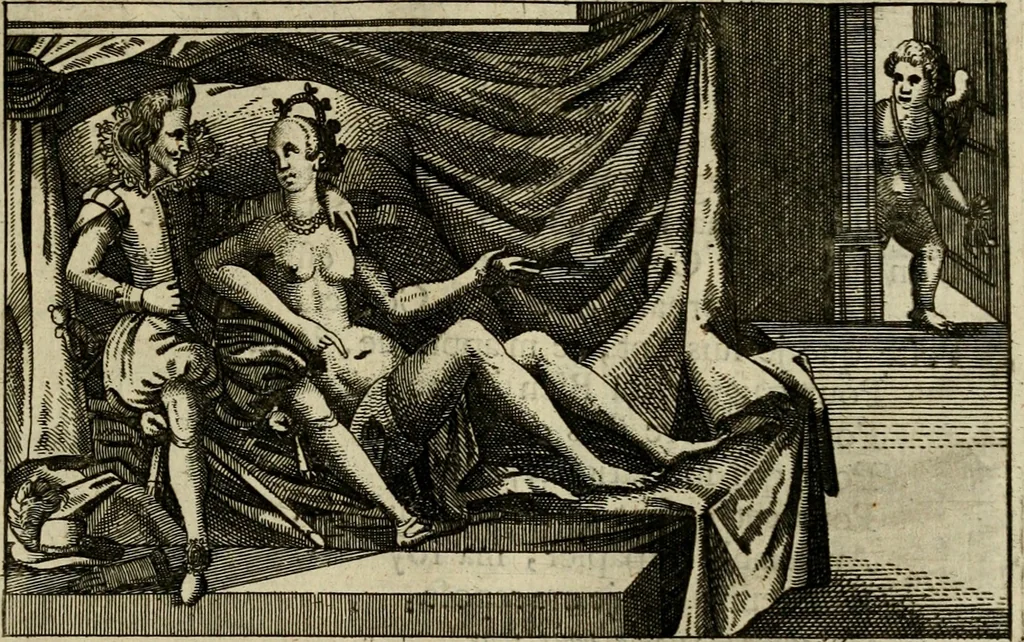 An illustration from Le centre de l'amour : decouvert soubs divers emblesmes galans et facetieux, 1687, leaf 200