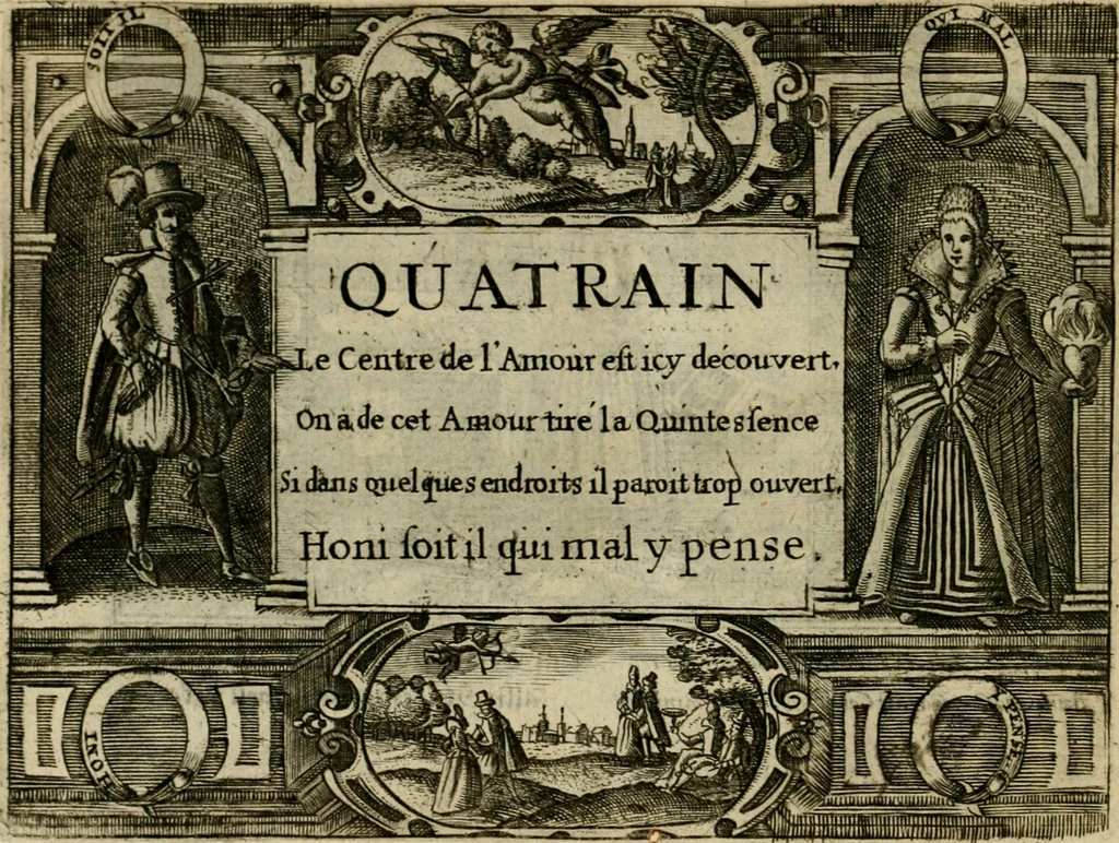 An illustration from Le centre de l'amour : decouvert soubs divers emblesmes galans et facetieux, 1687, leaf 203