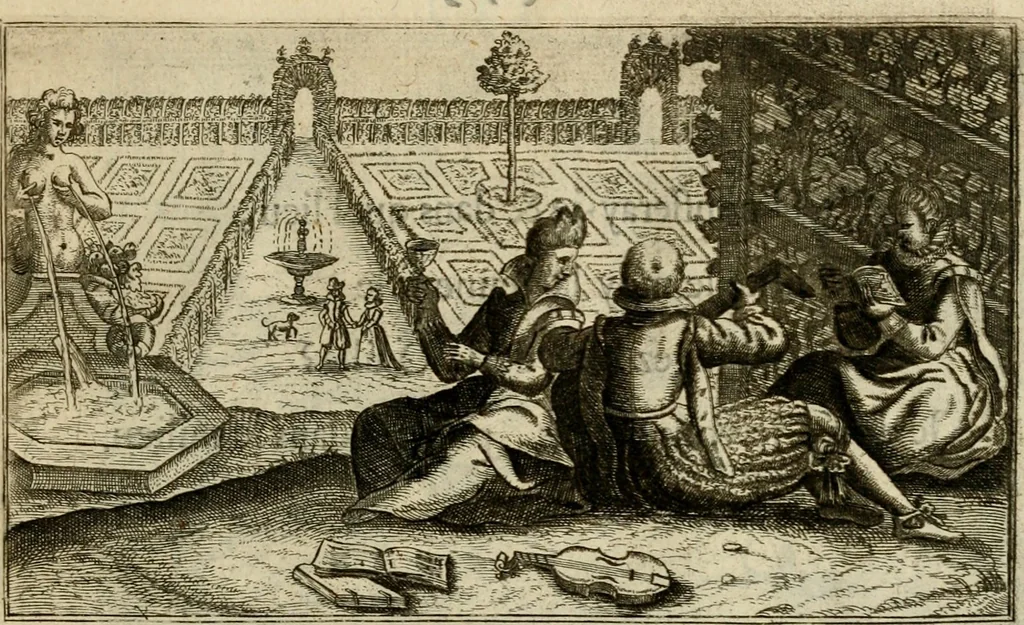 An illustration from Le centre de l'amour : decouvert soubs divers emblesmes galans et facetieux, 1687, leaf 26