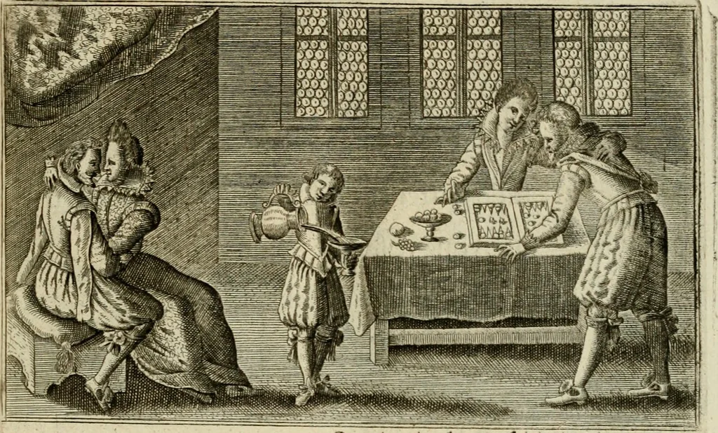 An illustration from Le centre de l'amour : decouvert soubs divers emblesmes galans et facetieux, 1687, leaf 30
