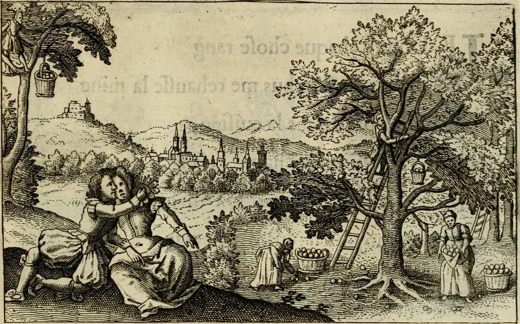 An illustration from Le centre de l'amour : decouvert soubs divers emblesmes galans et facetieux, 1687, leaf 54