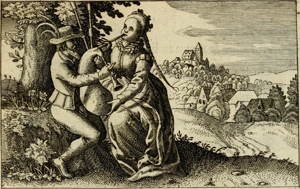 An illustration from Le centre de l'amour : decouvert soubs divers emblesmes galans et facetieux, 1687, leaf 58