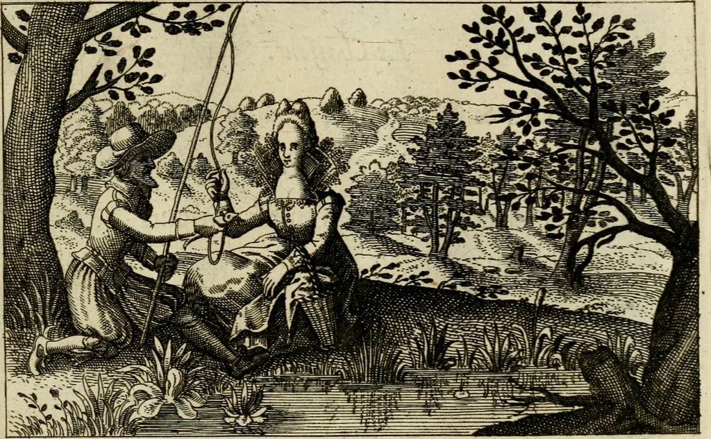 An illustration from Le centre de l'amour : decouvert soubs divers emblesmes galans et facetieux, 1687, leaf 60